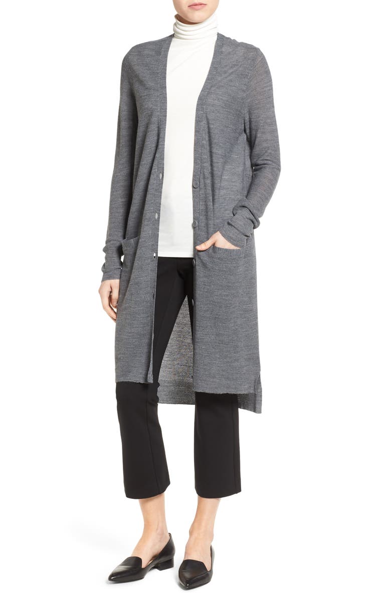 Halogen<sup>®</sup> Merino Blend Long Cardigan, Main, color, 