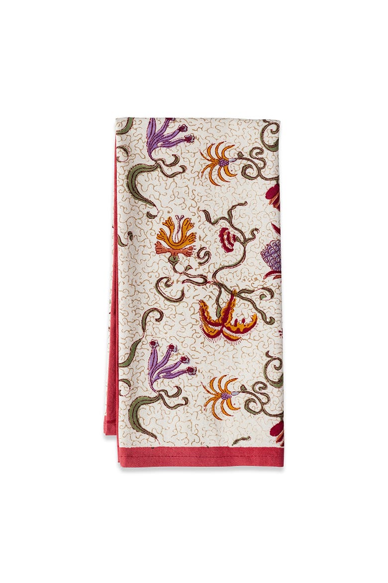 Fleur des Indes Tea Towels, Main, color, Red/White 20" x 30"