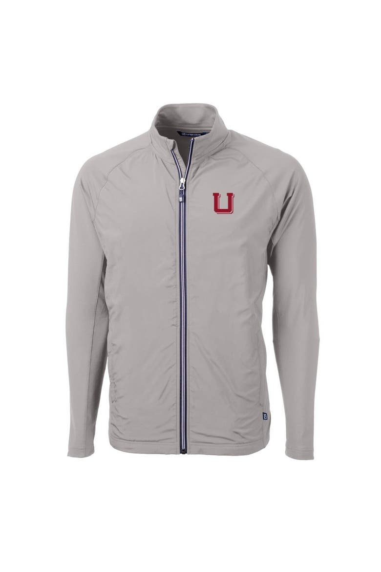 Men's Cutter & Buck Gray Utah Utes Adapt Eco Knit Hybrid Recycled Full-Zip Jacket, Alternate, color, Gray