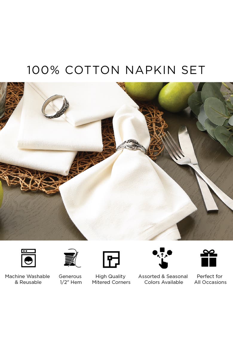 Gray Solid Heavyweight Fringed Napkin Set/6, Alternate, color, Gray