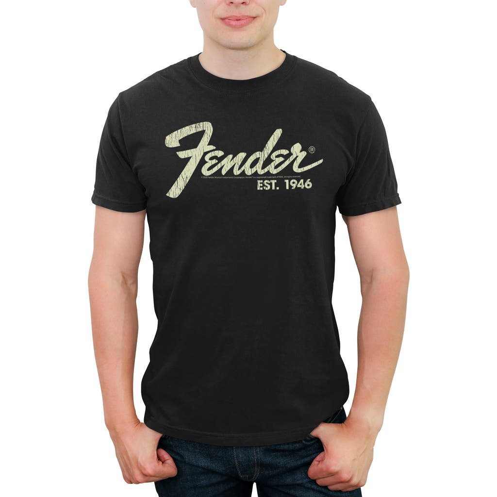 Men's Fender Distressed Logo  Graphic T-Shirt in Black  product