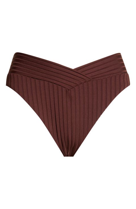 V-Front High Cut Bikini Bottoms