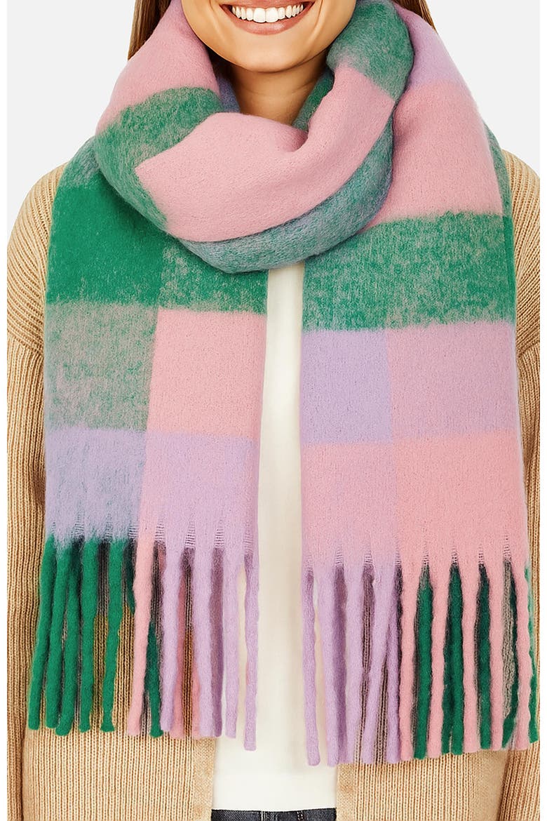 Check Soft Tassel Scarf, Alternate, color, Mixup