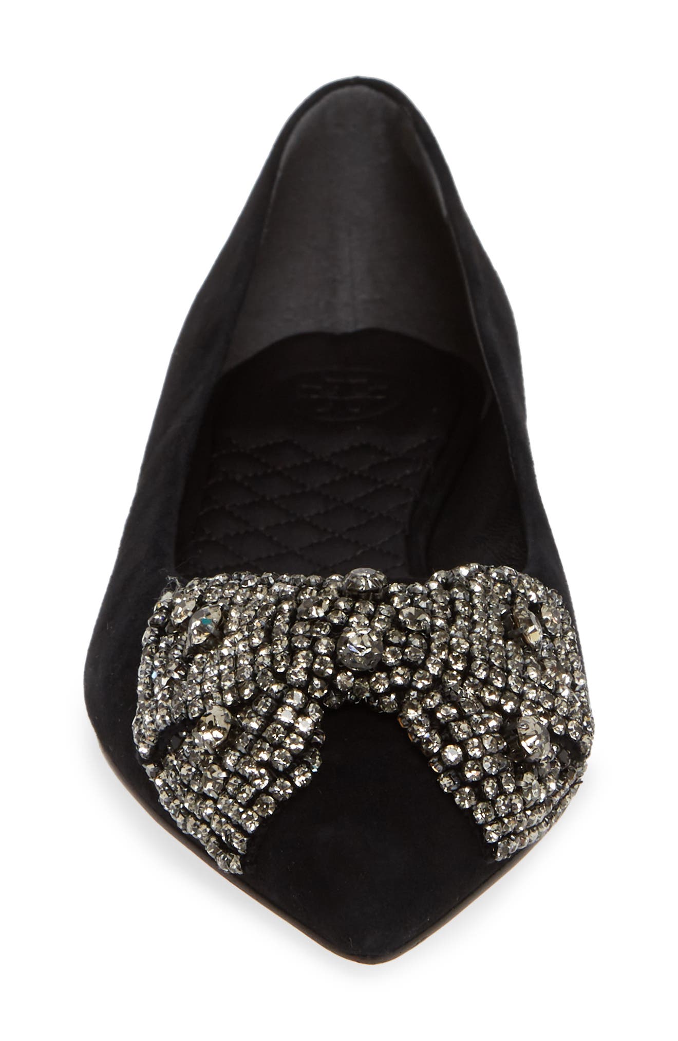 Esme Crystal Bow Flat, Alternate, color, PERFECT BLACK/ BLACK DIAMOND
