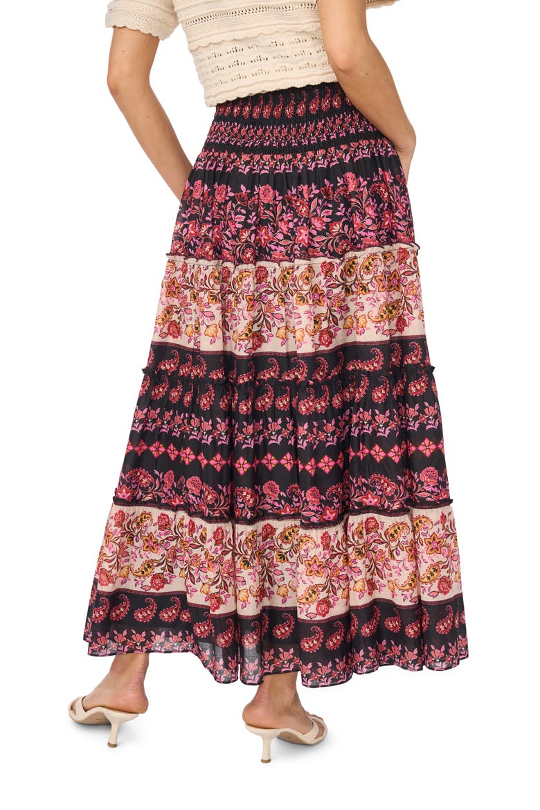Tiered Maxi Skirt, Alternate, color, RICH BLACK