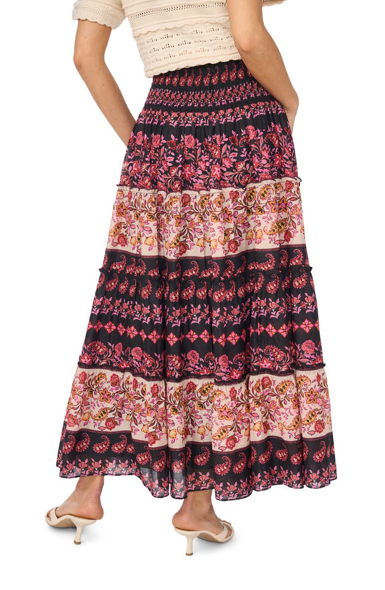 CeCe Tiered Maxi Skirt, Alternate, color, Rich Black
