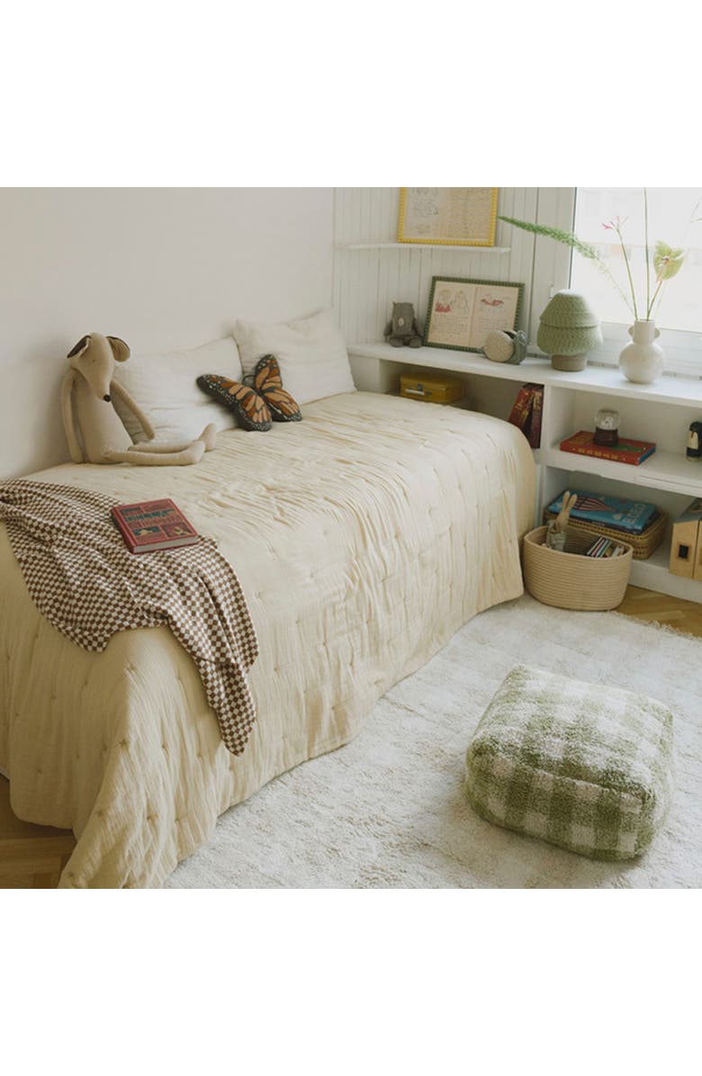 Lorena Canals Pouf Vichy, Alternate, color, Matcha, Natural