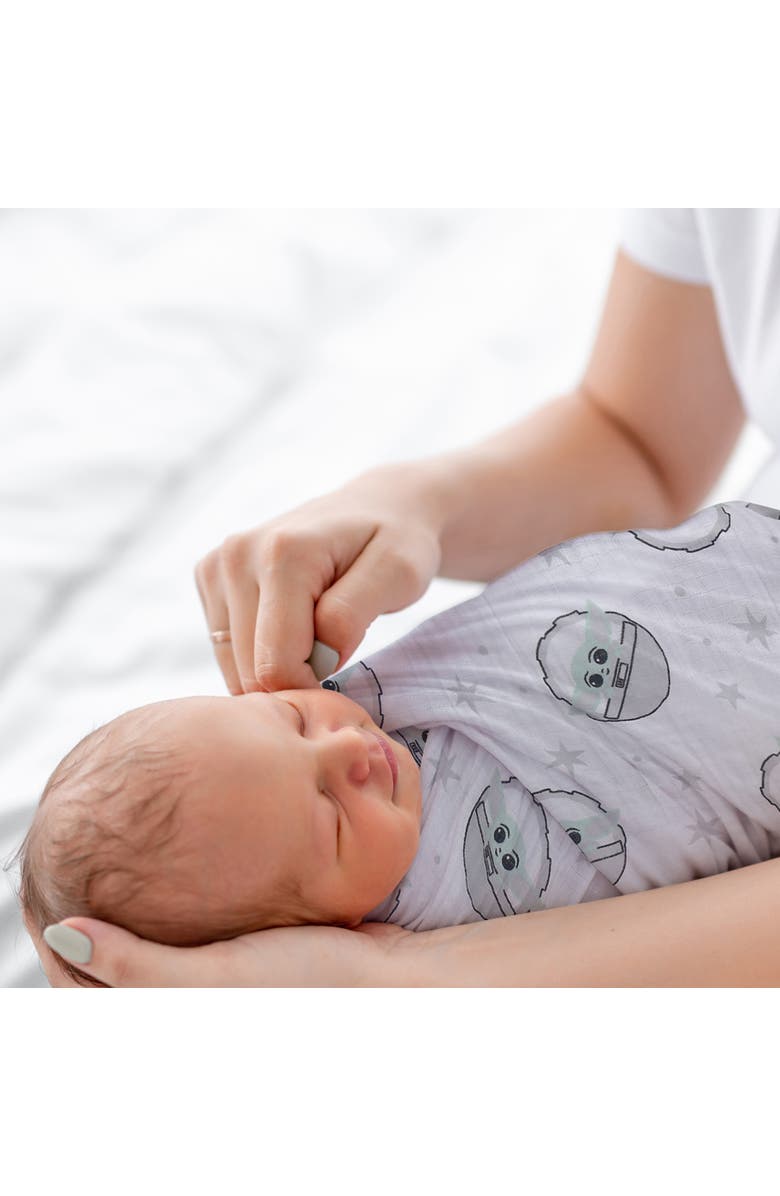 Lambs & Ivy Star Wars Baby Yoda/The Child Swaddle Blanket & Lovey Gift Set, Alternate, color, White