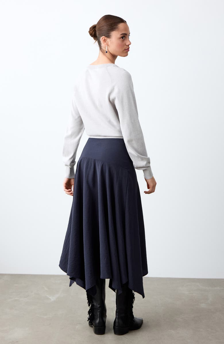 MANGO TEEN Handkerchief Hem Midi Skirt, Alternate, color, 