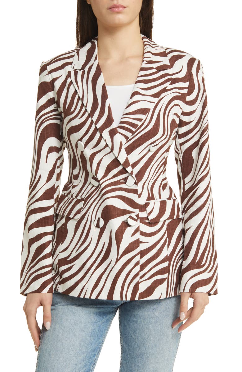 ASOS DESIGN Animal Print Blazer, Alternate, color, 