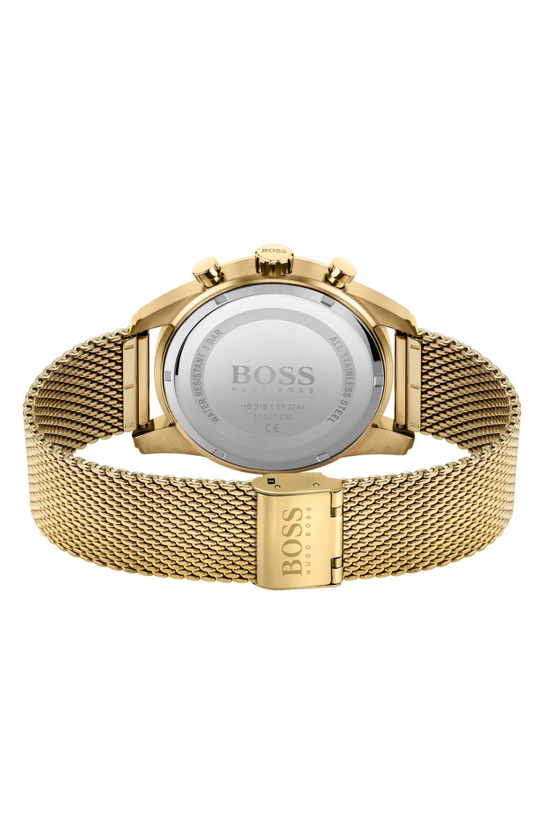 BOSS Skymaster Chronograph Mesh Strap Watch, 44mm, Alternate, color, 