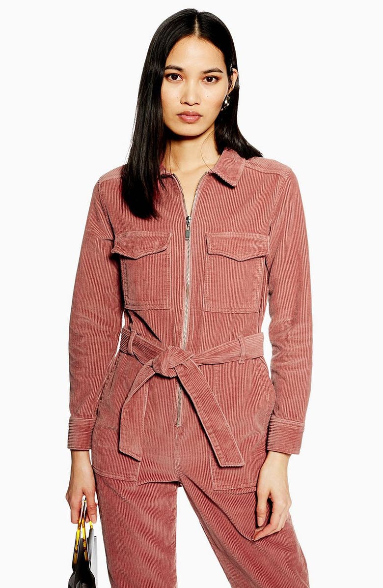 Topshop Corduroy Boilersuit, Alternate, color, 