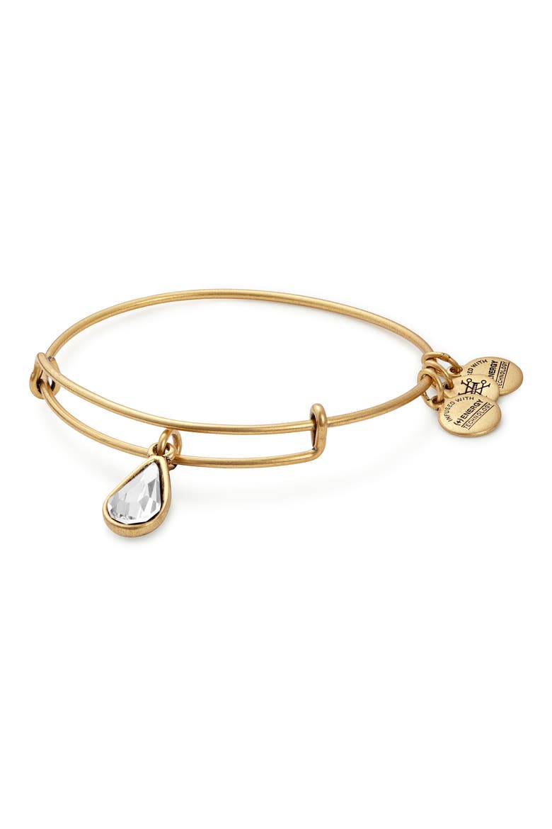 Birthstone Expandable Wire Bangle with Swarovski Crystal, Alternate, color, APRIL CRYSTAL