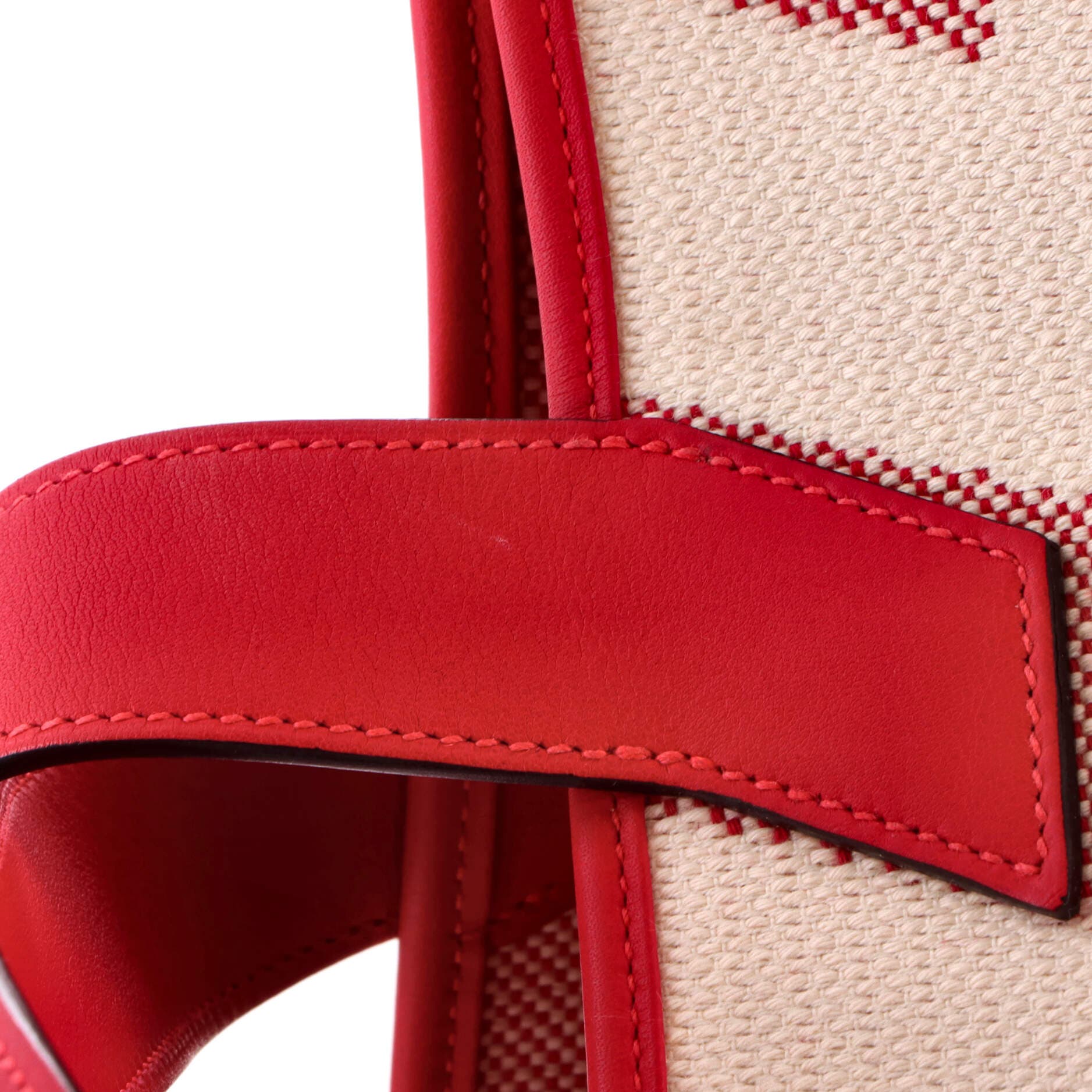 Pre-Owned Hermes Cabas H en Biais Tote Canvas with Leather 40, Alternate, color, Framboise