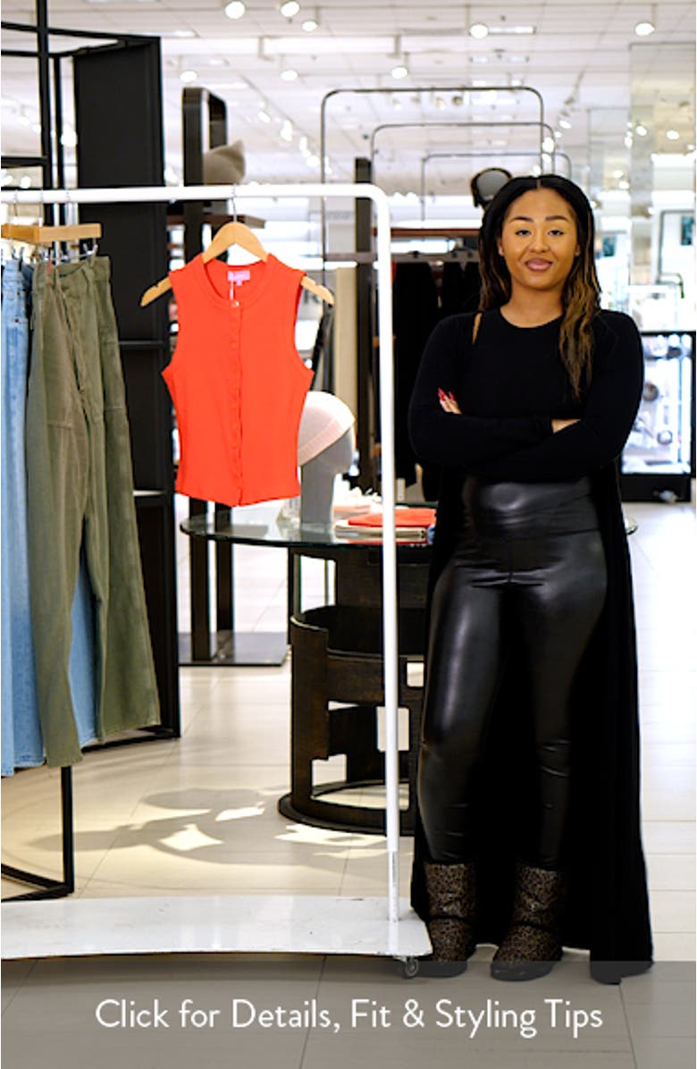 Basel Front Button Rib Crop Top, sales video thumbnail