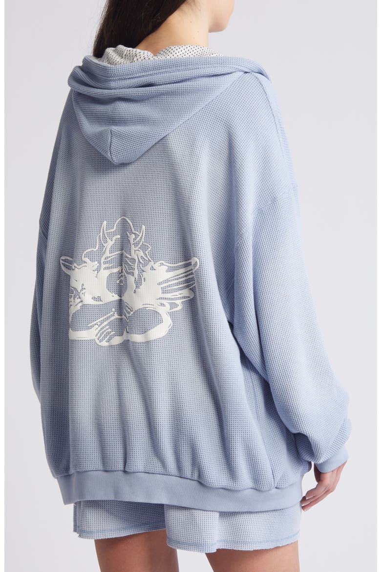 Fool Me Once Harley Front Zip Hoodie, Alternate, color, BLUE