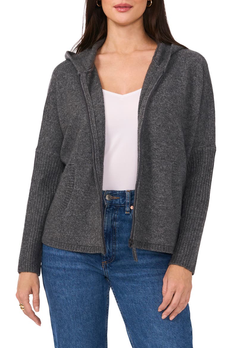 Hooded Sweater, Main, color, MEDIUM HEATHER GREY