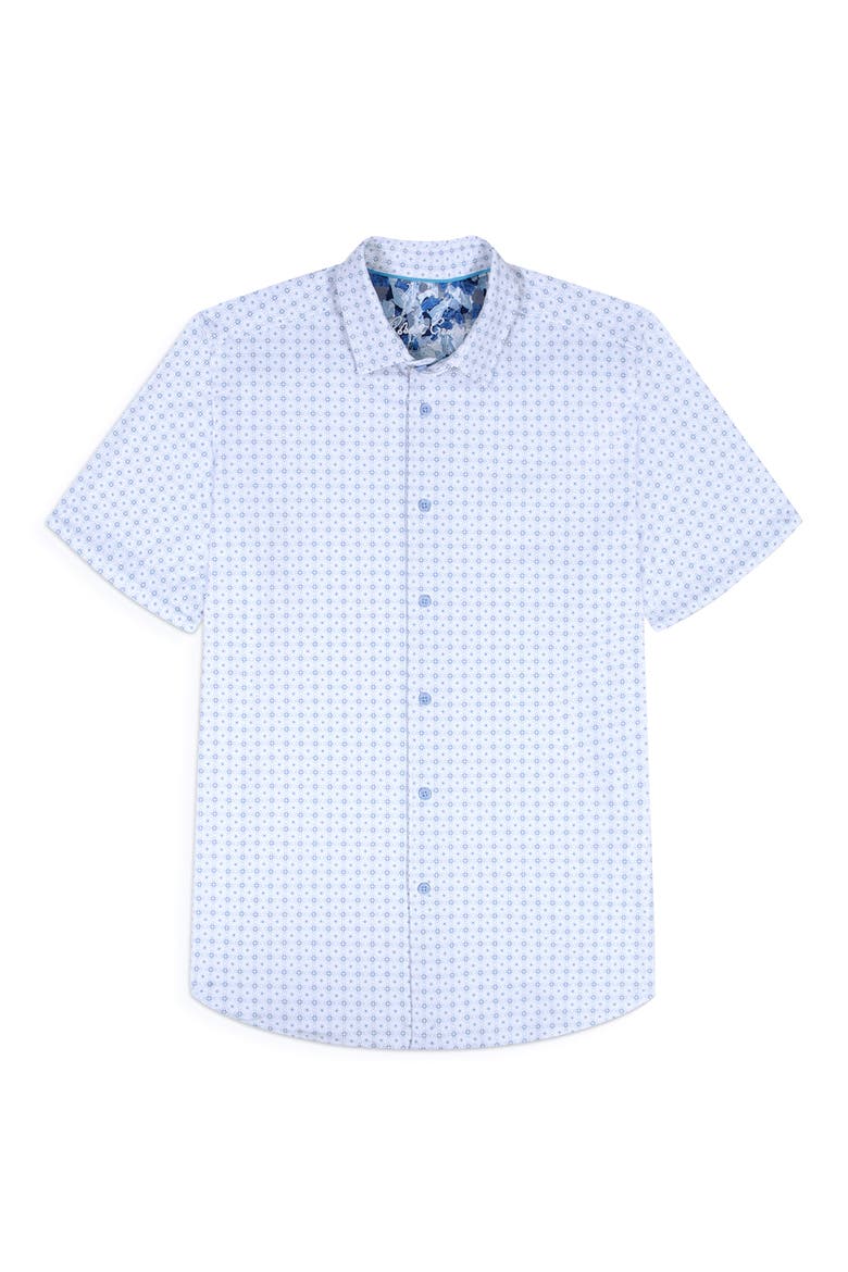 Brompton Knit Short Sleeve Button-Up Shirt, Alternate, color, BLUE