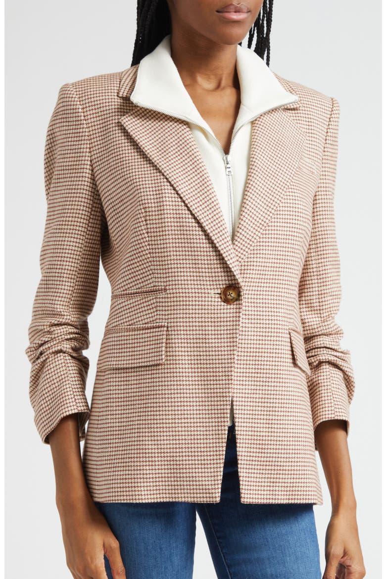 Battista Houndstooth Check Dickey Jacket, Main, color, WHISKY MULTI