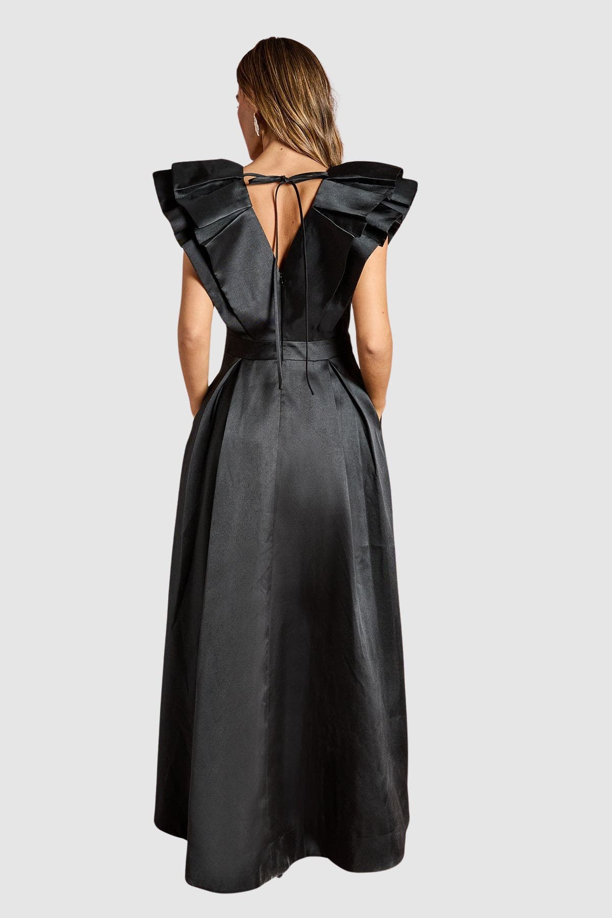 Frill Sleeve V-Neck Midi Dress - image 2