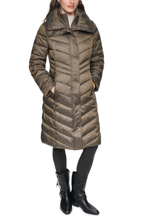 Clements Chevron Quilted Puffer Coat
