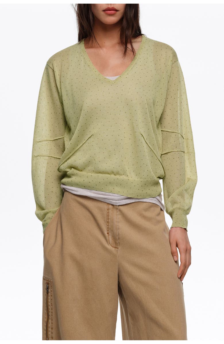 Bimba y Lola Mini Dots Straight Sweater, Main, color, Dots Mini Olive