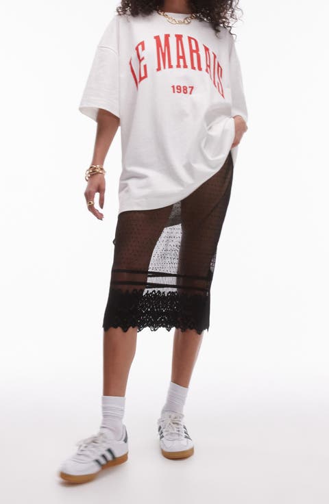 '90s Sheer Lace Skirt