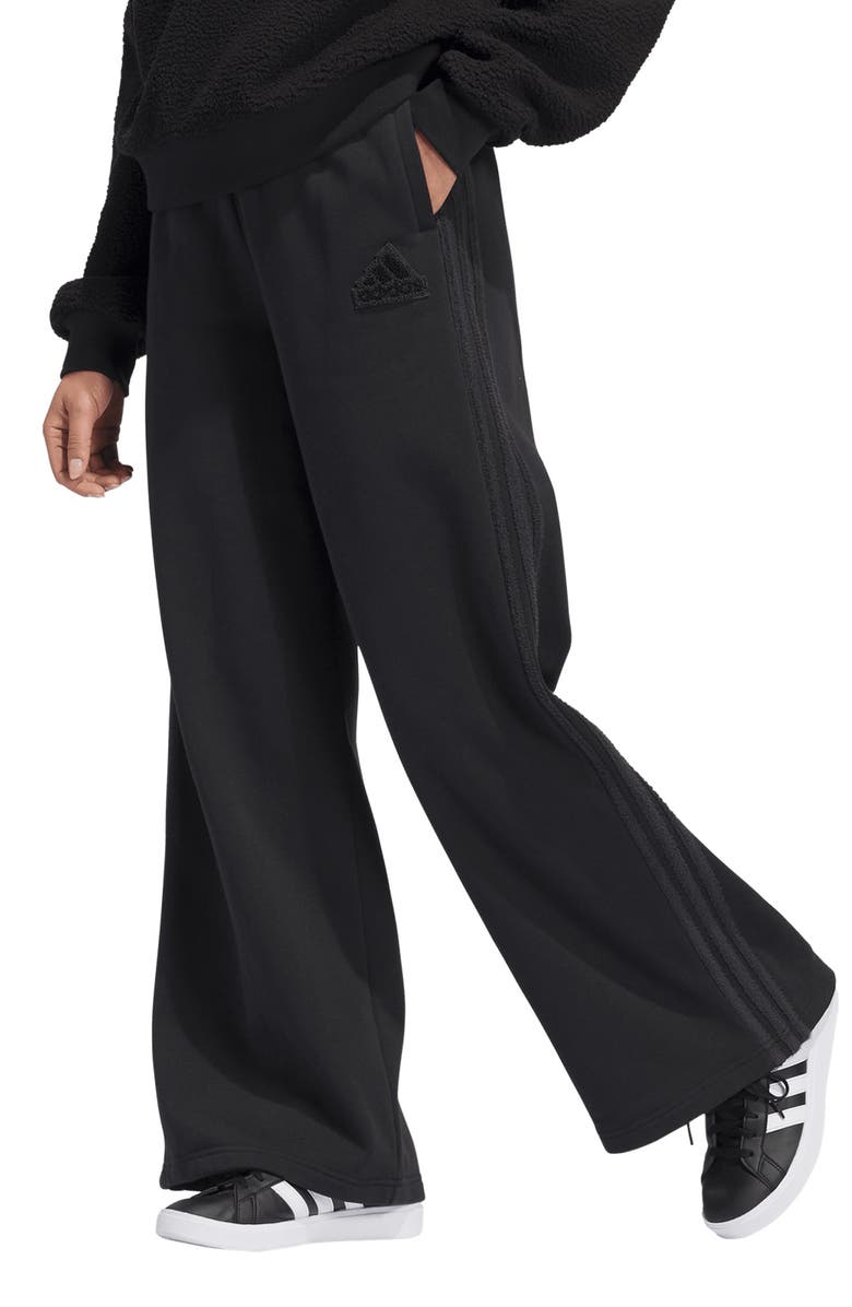 adidas Coze 3-Stripes Wide Leg Sweatpants, Alternate, color, 