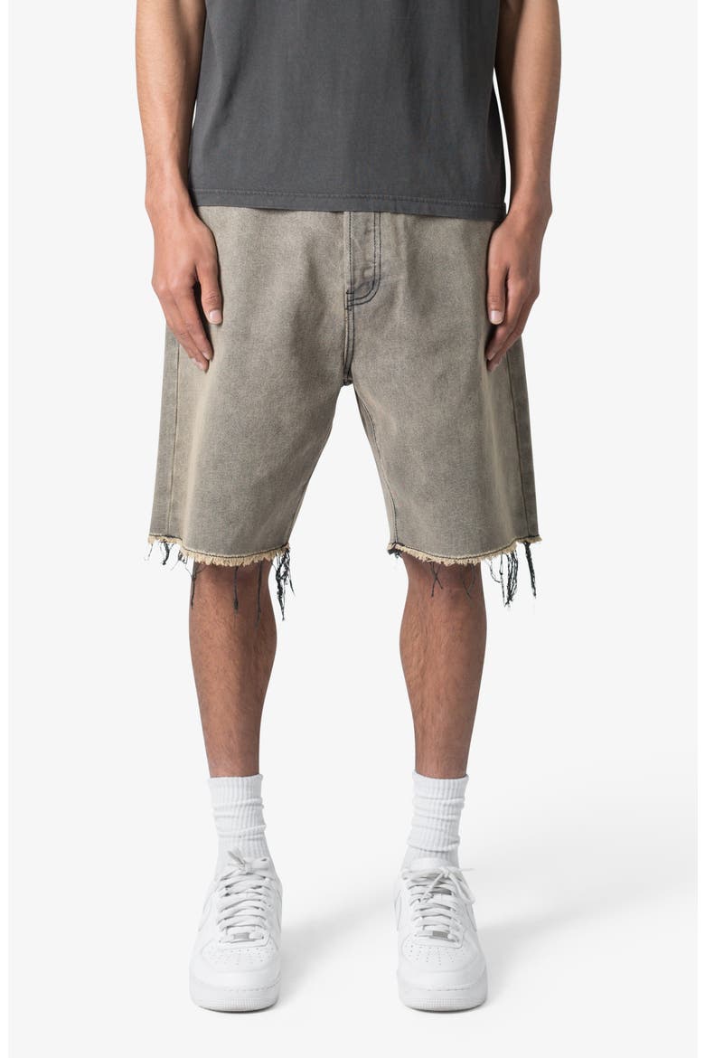Distressed Mineral Denim Shorts, Main, color, BROWN
