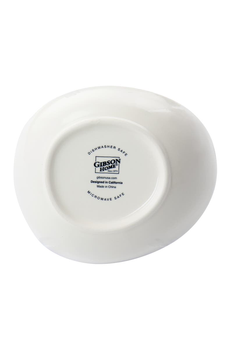 Gibson Home Crenshaw 3 Piece Hand Painted Stoneware Chip and Dip Set with Metal Rack, Alternate, color, Assorted