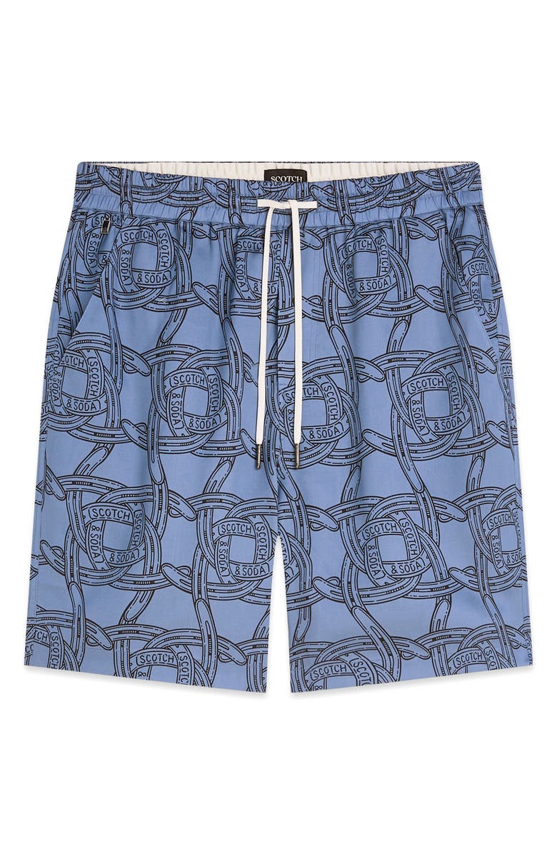 Scotch 
Soda Fave Print Drawstring Bermuda Shorts, Alternate, color, Horseshoes Infinity