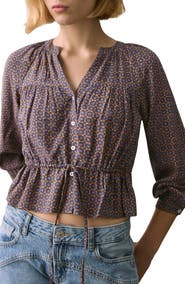 MANGO TEEN Flowy Print Button-Up Shirt