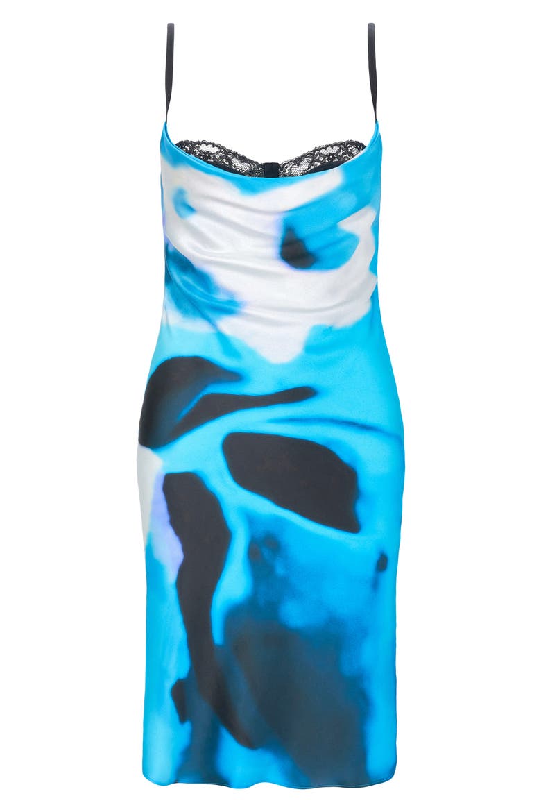 Evangeline Abstract Print Stretch Silk Slipdress, Alternate, color, BLUE HAZE