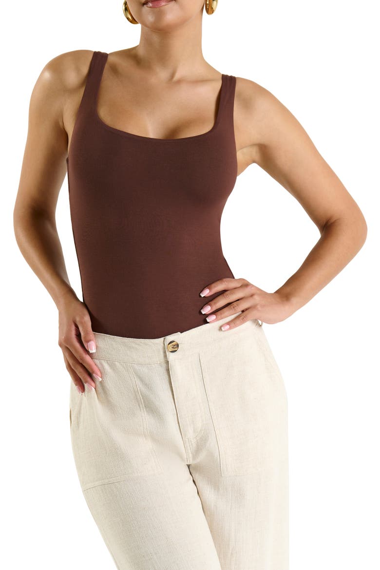 The NW Smooth Tank Bodysuit, Main, color, CHOCOLATE