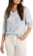 NIC+ZOE Open Stitch V-Neck Sweater
