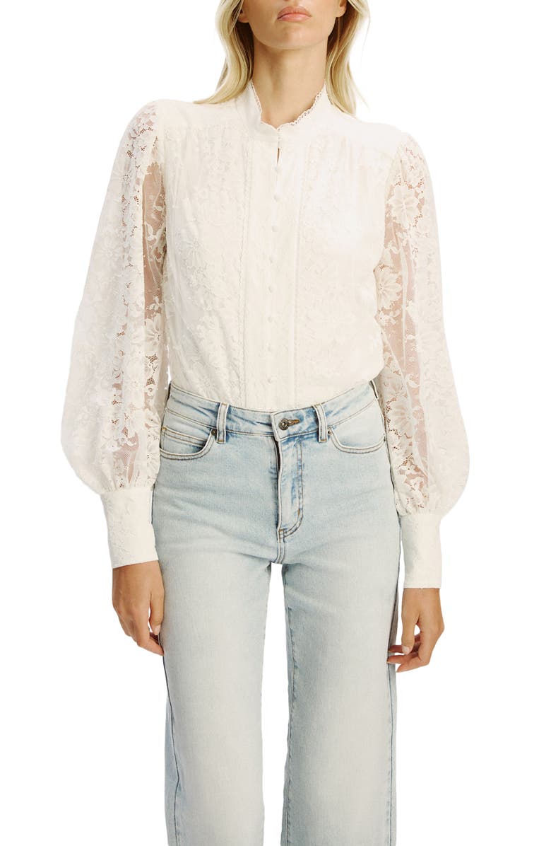 Bardot Olessia Lace Bodysuit, Alternate, color, Ivory