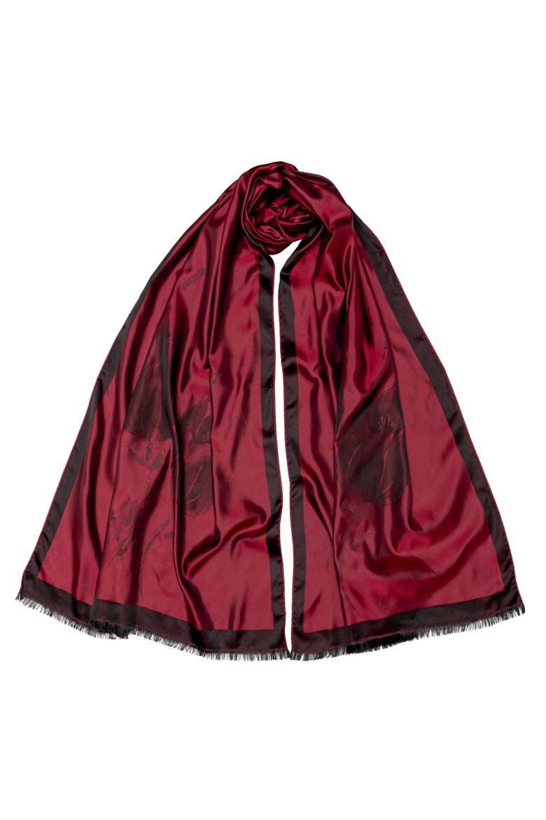 Fortuna - Silk Scarf/Shawl for Women, Main, color, Ruby