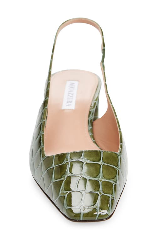 Aquazzura Ginza 35 Croc-effect Leather Slingback Pumps In Oregano