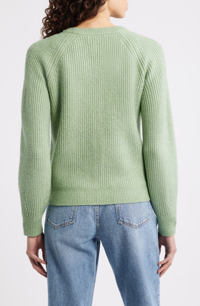 Caslon<sup>®</sup> Cozy Rib Cardigan, Alternate, color, Green Hedge
