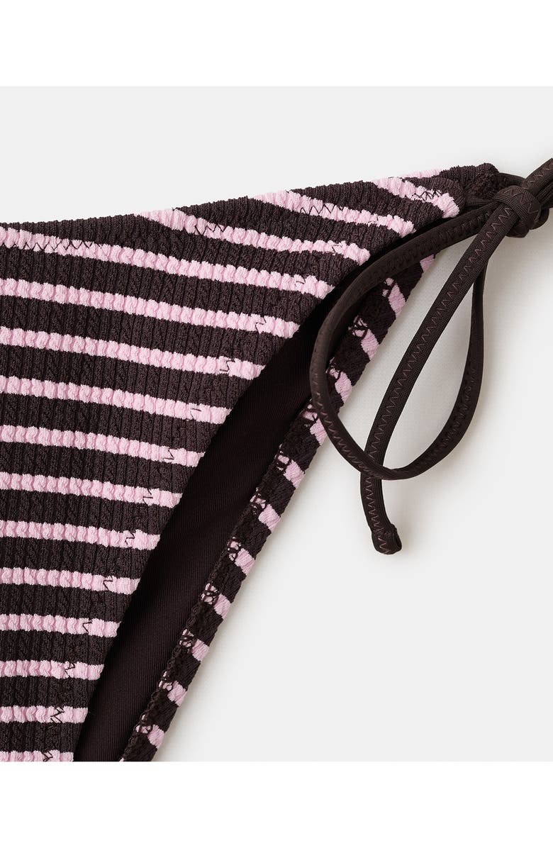 MANGO Stripe Rib Bikini Bottoms, Alternate, color, Chocolate