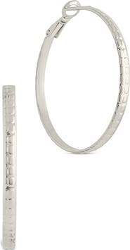 Sterling Forever Jessalyn Textured Hoop Earrings