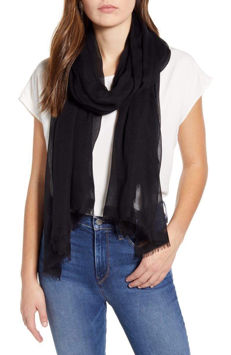 Nordstrom Modal & Silk Stripe Scarf, Main, color,