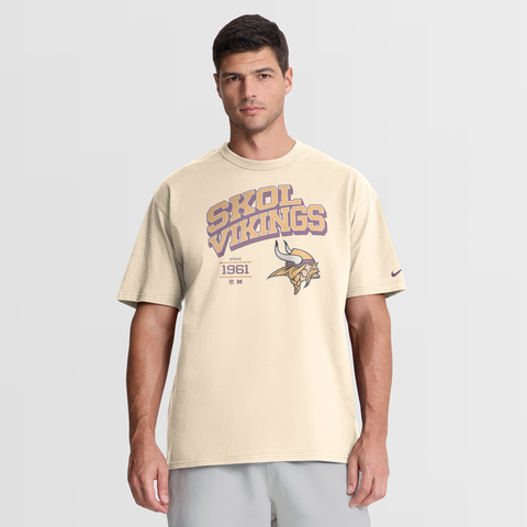 Men's Nike Natural Minnesota Vikings Vintage Mod Blown Away Max90 T-Shirt