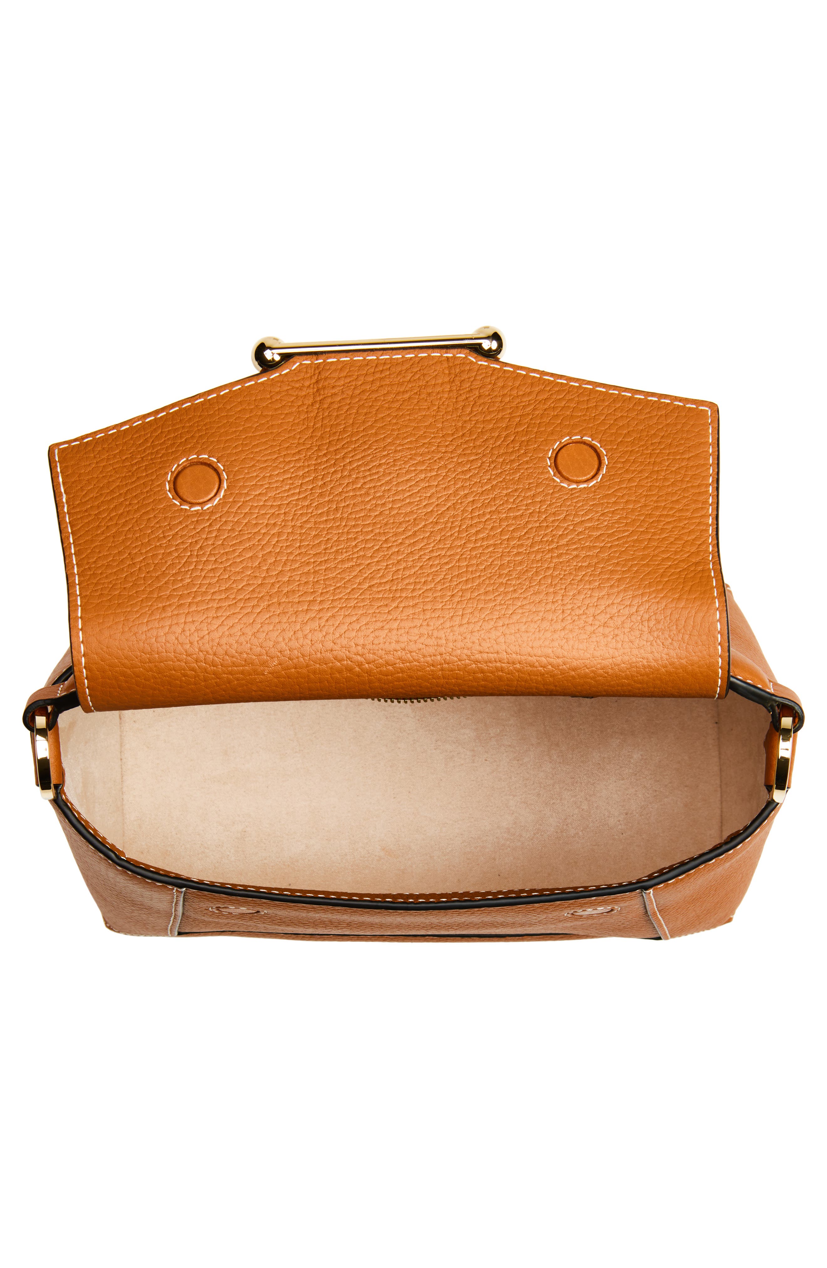 Strathberry Mosaic Leather Top Handle Bag, Alternate, color, Tan - Vanilla Stitch