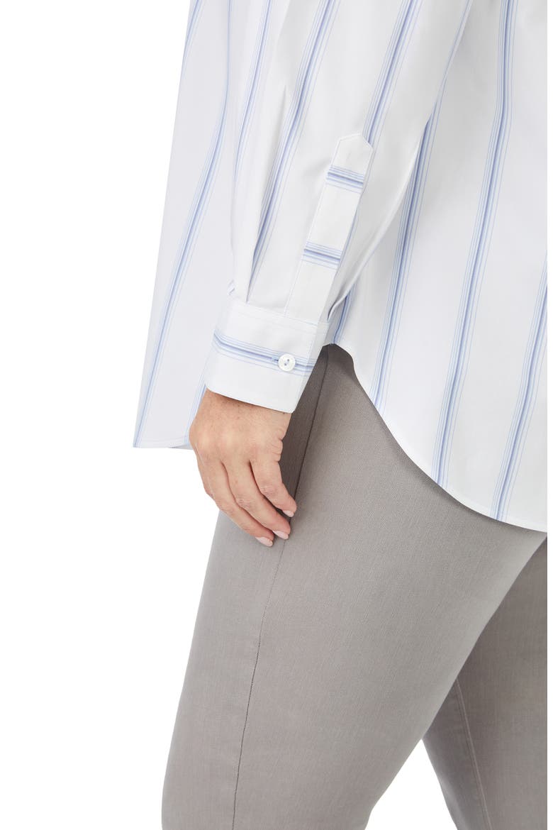 Stripe Boyfriend Button-Up Shirt, Alternate, color, WHITE MULTI