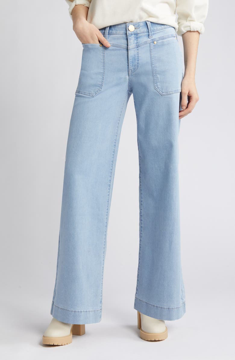 Wit & Wisdom 'Ab'Solution V-Yoke High Waist Wide Leg Jeans, Alternate, color,