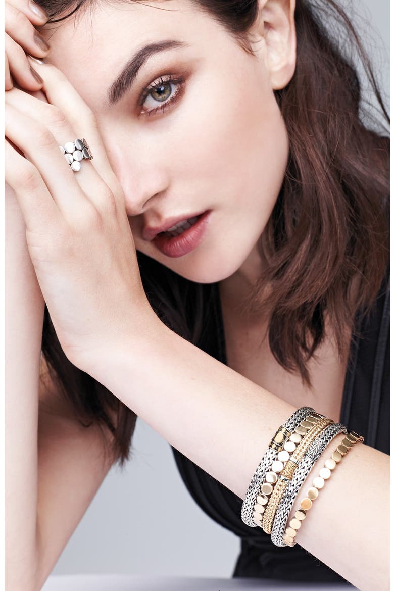Dot 6.5mm Bracelet, Alternate, color, STERLING SILVER - GOLD
