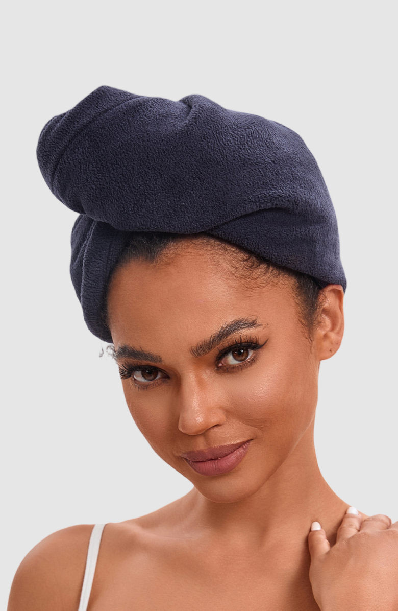 LUCE BEAUTY Adjustable Ultra-Absorbent Hair Towel Wrap, Alternate, color, Black