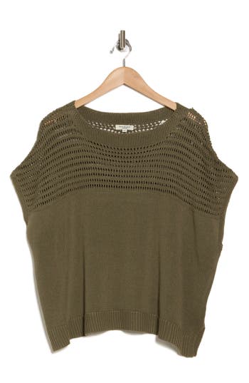 MAX STUDIO MAX STUDIO OPEN WEAVE DOLMAN SWEATER