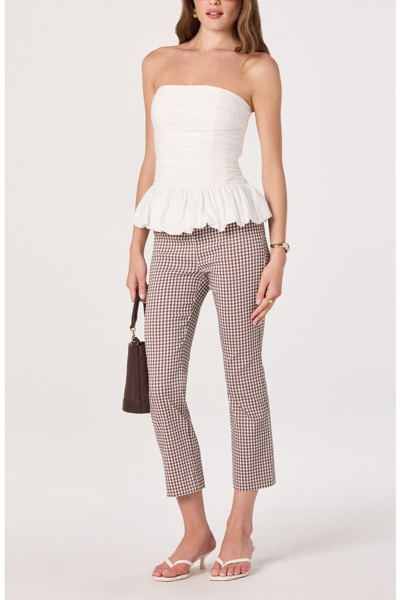 Alma Gingham Crop Pants, Alternate, color, BROWN GINGHAM
